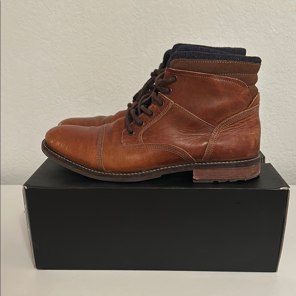 Aldo Brown Boots with High Quality Leather and Padded Collar